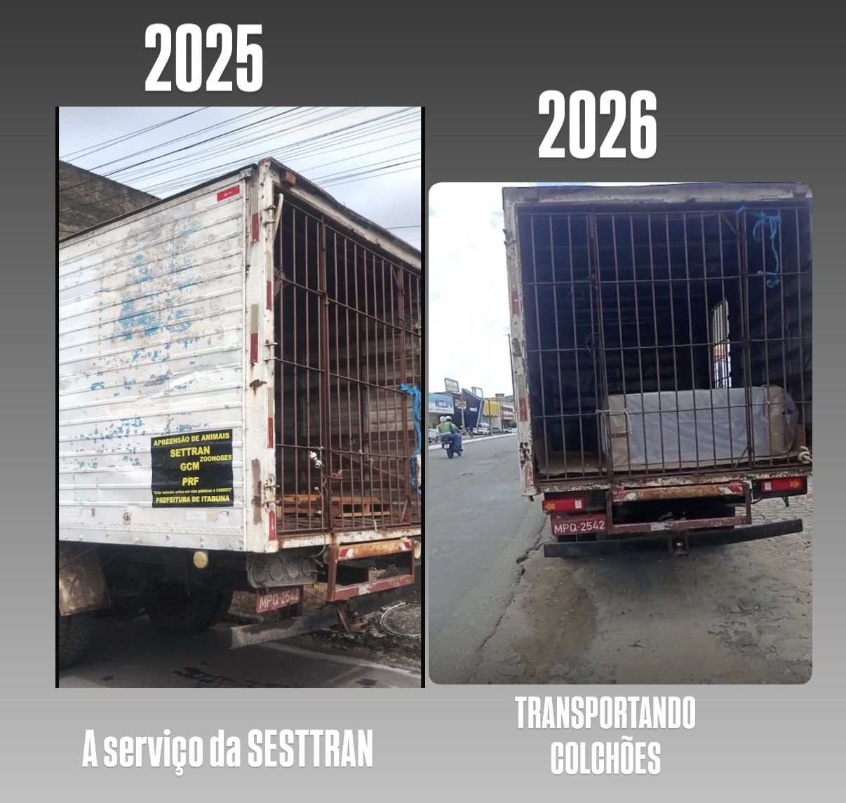 Mesmo veículo já identificado para apreensão de animais volta a ser flagrado em uso incompatível em Itabuna