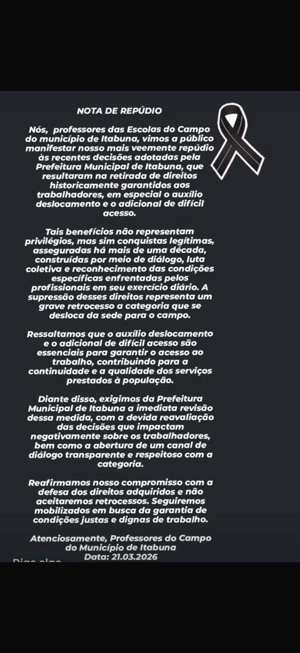 Professores do campo denunciam retirada de direitos em Itabuna