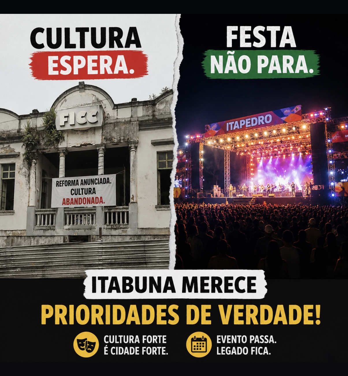 FICC: A CULTURA ESPERA. O PALCO NÃO.