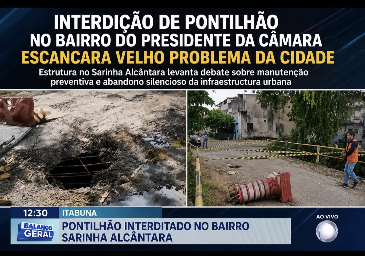 INTERDIÇÃO DE PONTILHÃO NO BAIRRO DO PRESIDENTE DA CÂMARA ESCANCARA VELHO PROBLEMA DA CIDADE