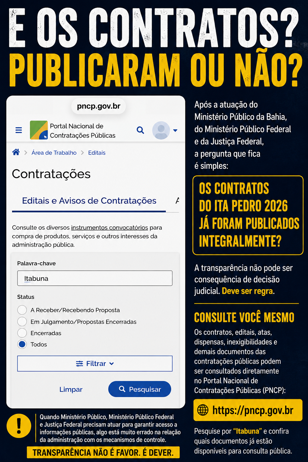 E OS CONTRATOS? PUBLICARAM OU NÃO?