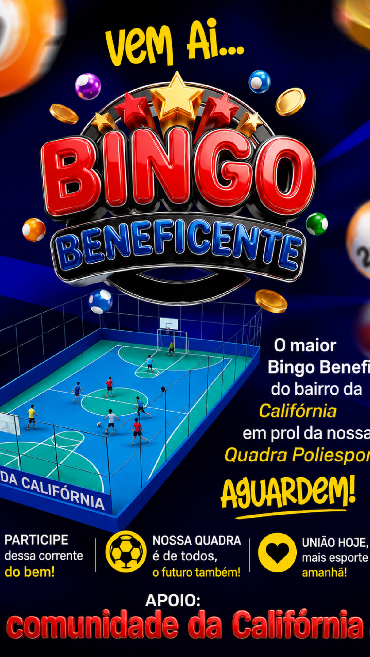 Um dos maiores bairros de Itabuna fazendo bingo para recuperar uma quadra pública