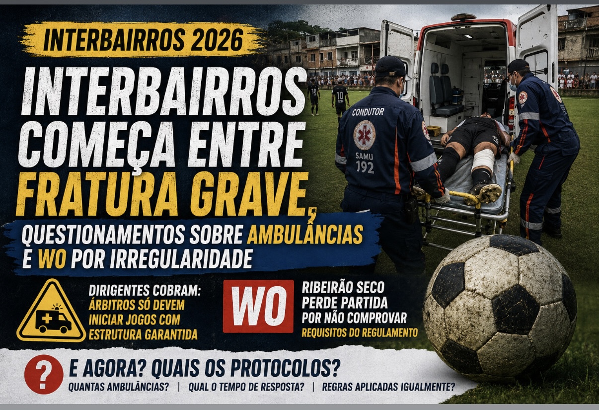 Interbairros começa sob polêmicas após fratura grave, debate sobre ambulâncias e WO