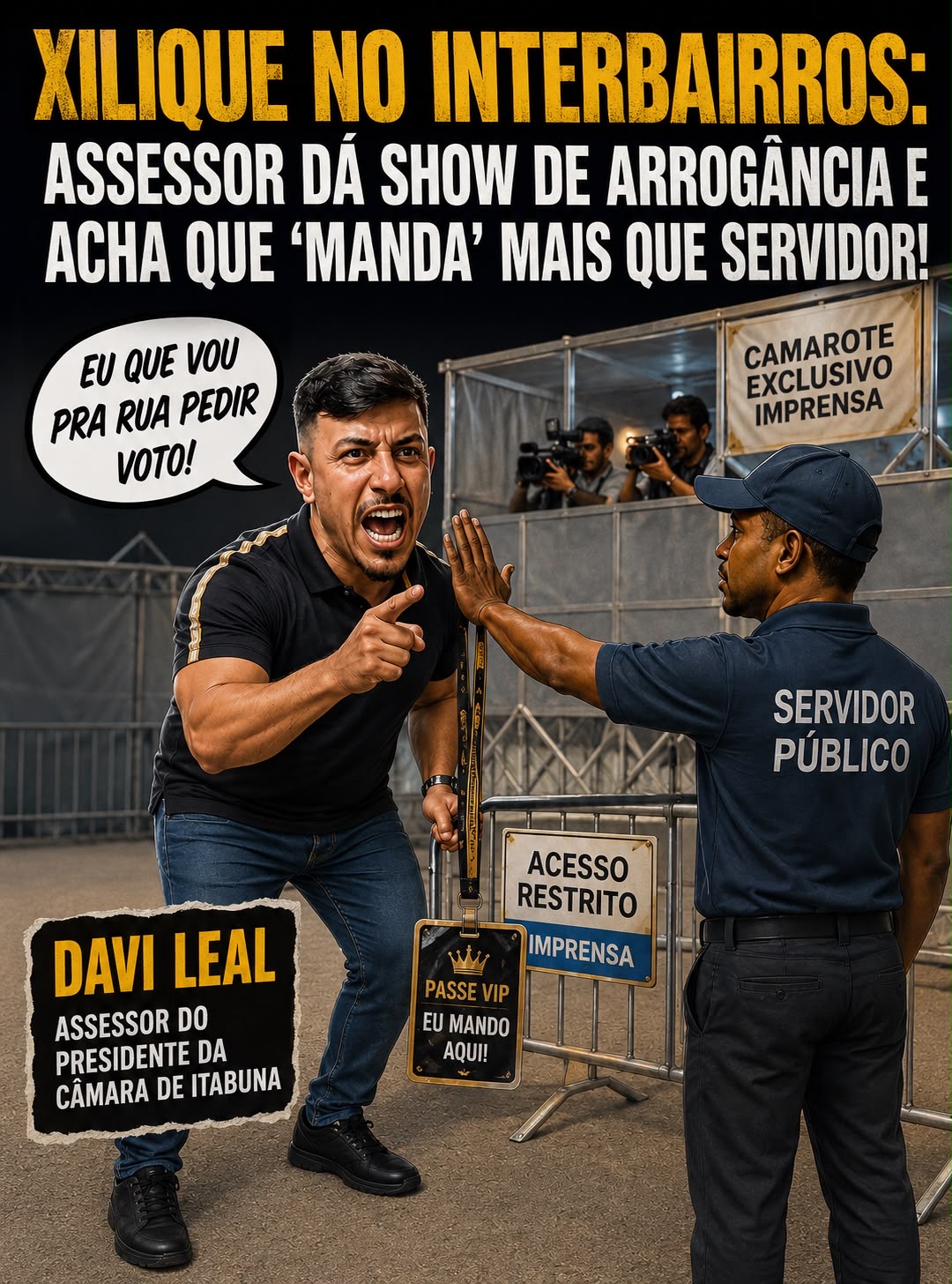 Assessor do presidente da Câmara protagoniza escândalo por camarote no Interbairros